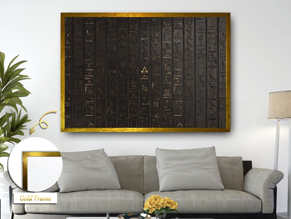Futuristic Hieroglyph Tablet, Modern Mixed Media Art - Image 4