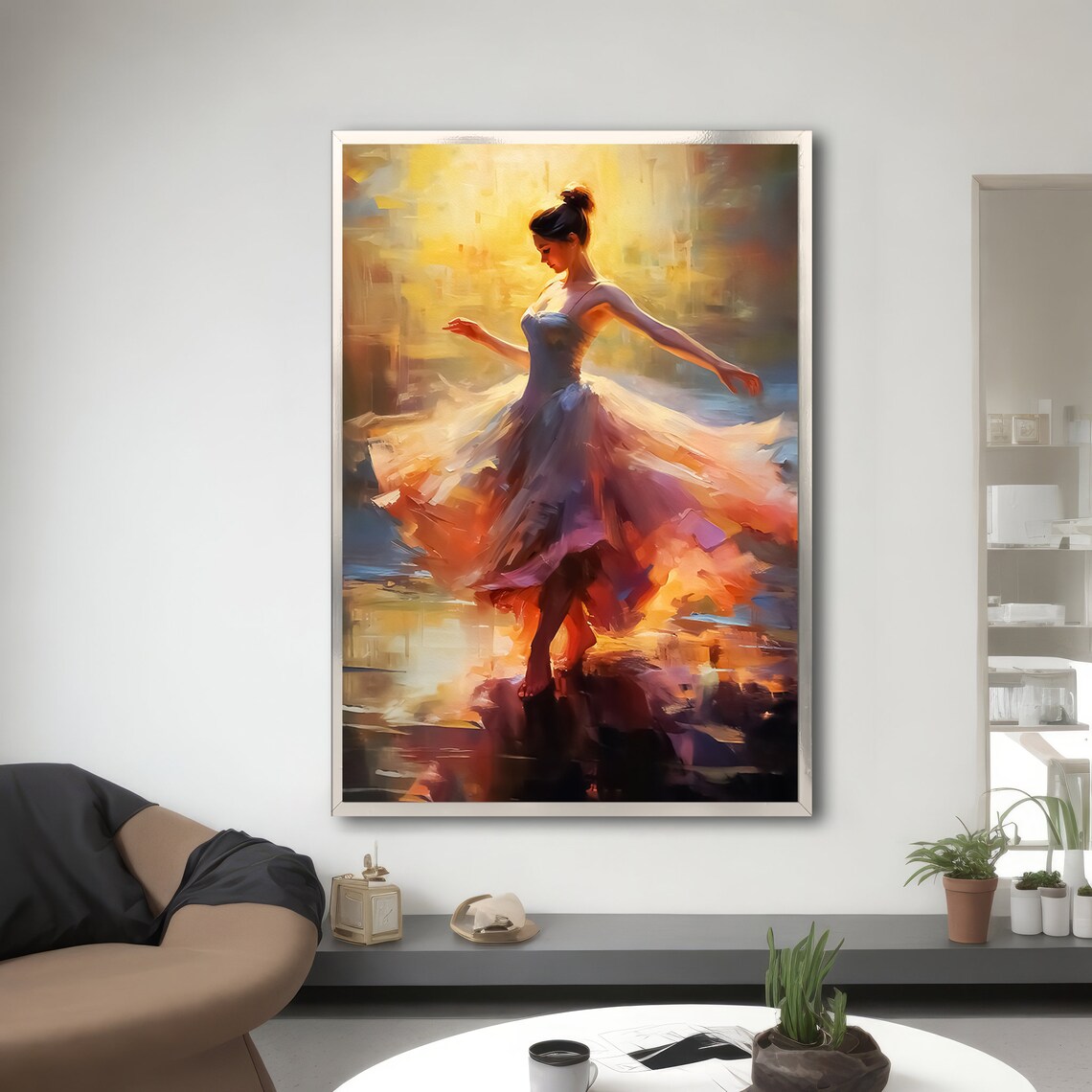 Ethereal Ballet Dancer, Elegant Modern Decor - Image 3