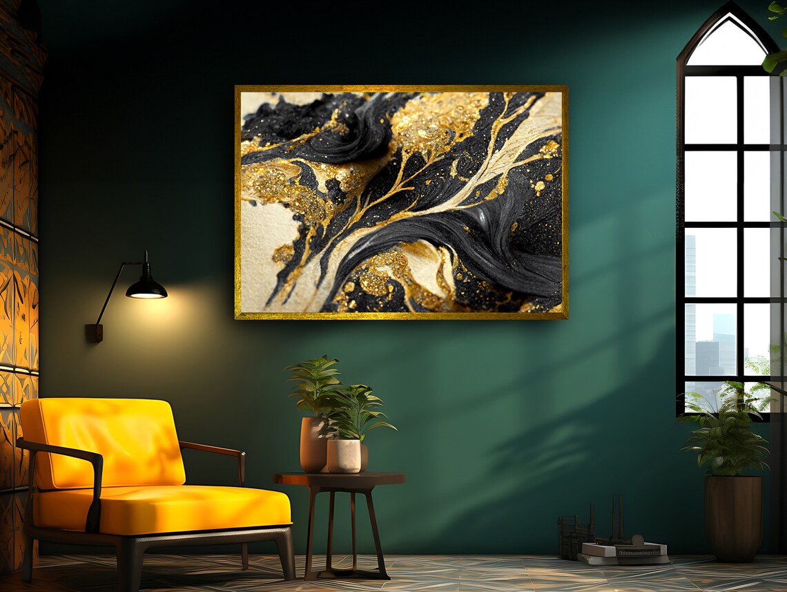 Elegance In Fluidity, Contemporary Marbled Effect - Image 3