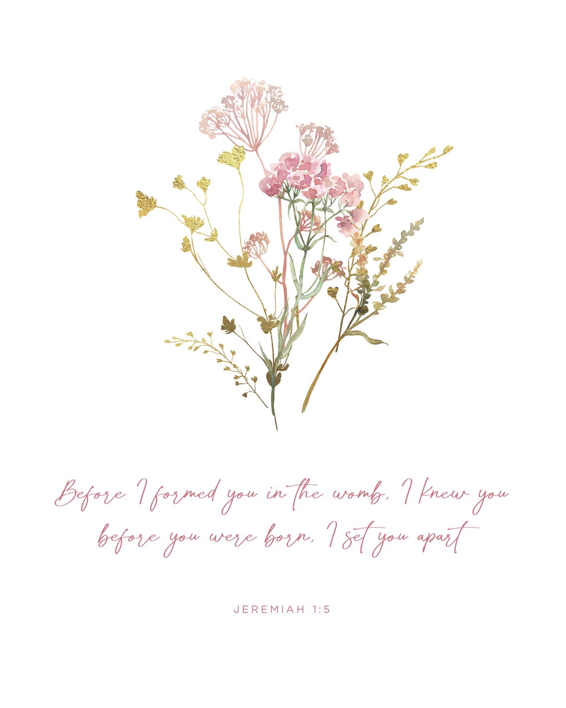Jeremiah 1:5 Before I Formed You Nursery Scripture Wildflower Print - Image 2