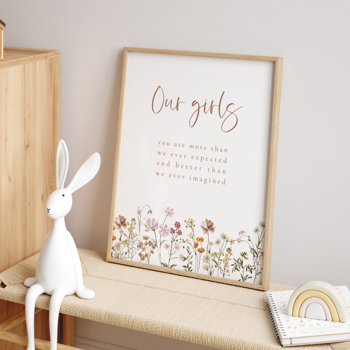 Our Girls Nursery Wildflowers Boho Flower Art Print