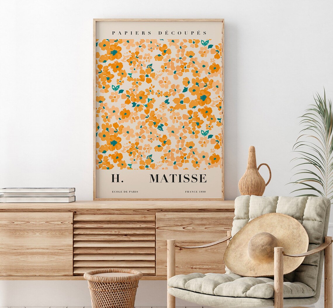 Matisse Papiers Decoupes Orange Marigold Cut Out Floral Art Poster - Image 2