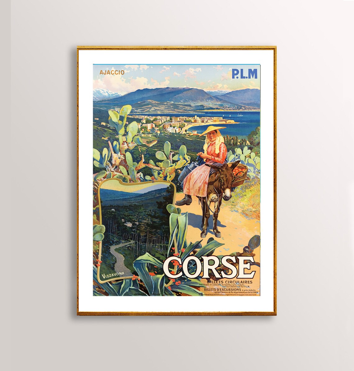 Corse France Vintage Travel Poster, Travel Poster