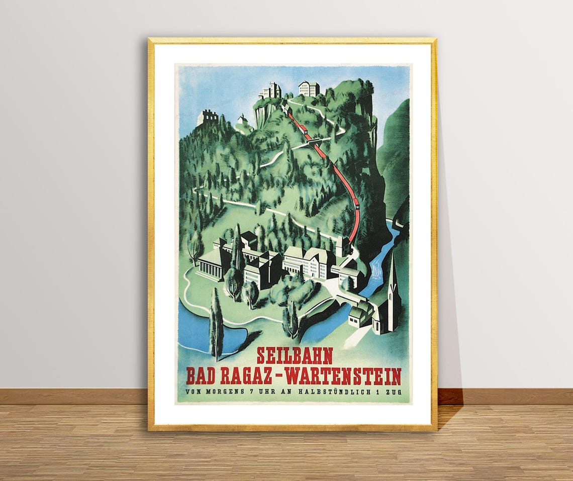 Seilbahn Bad Ragaz Wartenstein Swiss Alpine Cable Car Poster - Image 3