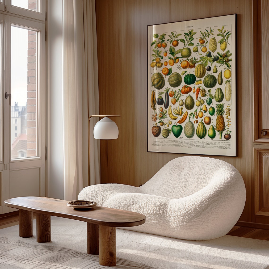 Vintage Fruits Chart Retro Botanical Illustration Kitchen Food Poster - Image 3