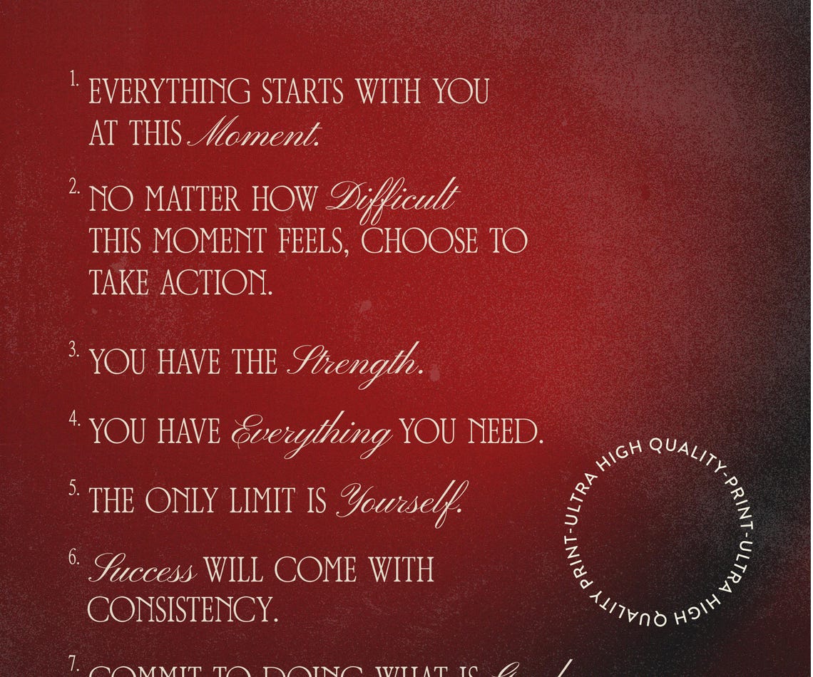 Everything Starts With You Dark Red Affirmation List Self Love Print - Image 5