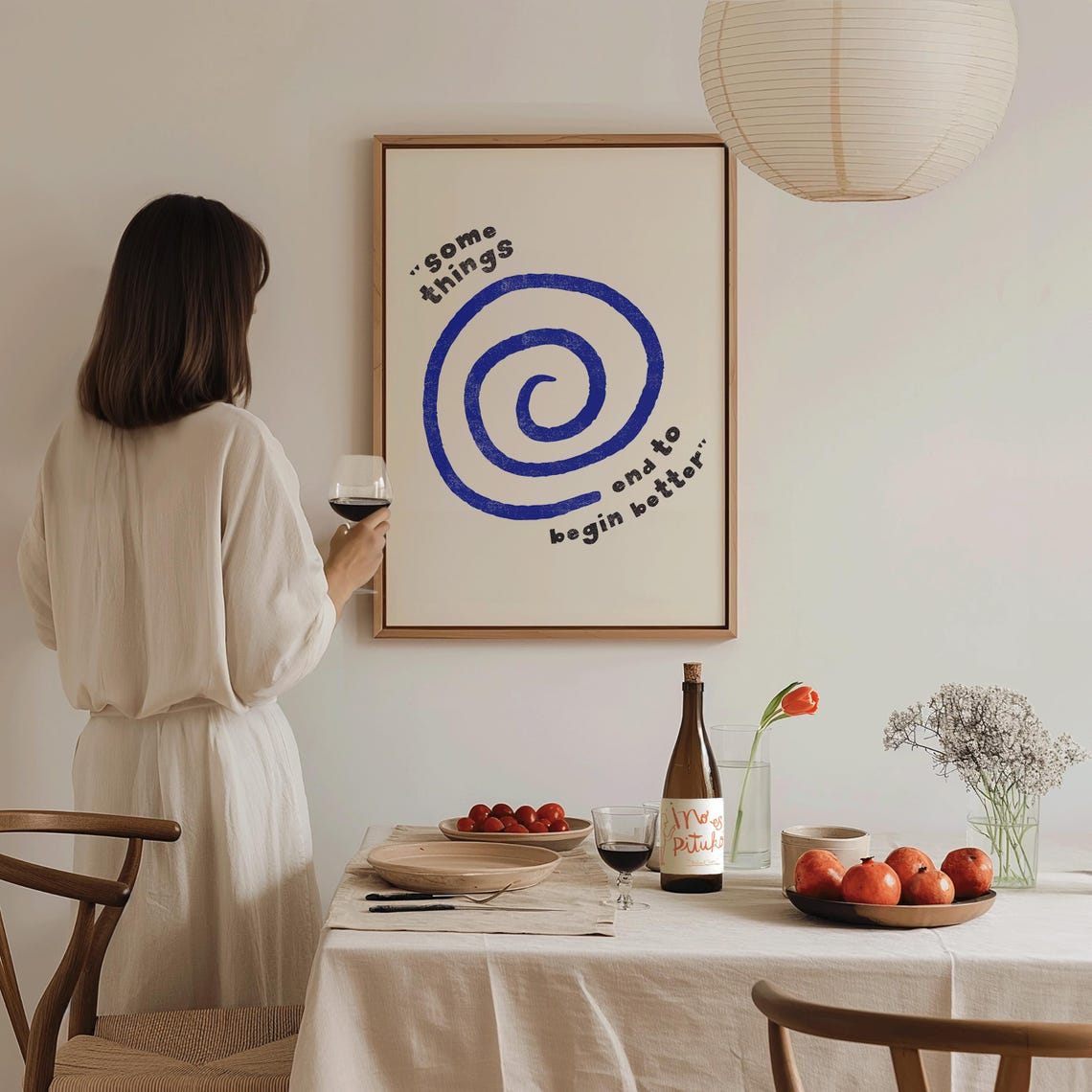 Some Things End To Begin Better Blue Spiral Quote Trendy Wall Decor - Image 3
