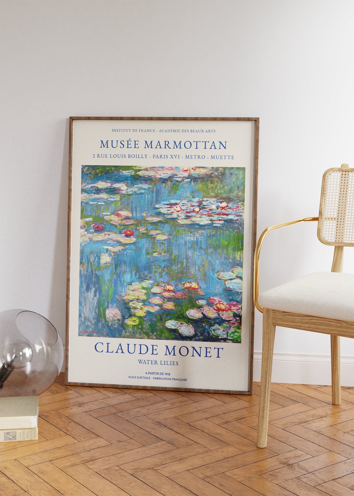 Claude Monet Water Lilies 1918 Blue Pink Pond Impressionist Art Print