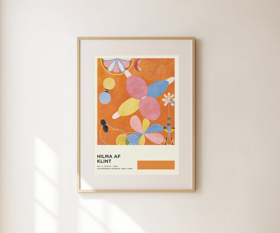 Hilma Af Klint No 4 Youth 1907 Orange Abstract Guggenheim Art Poster - Image 2