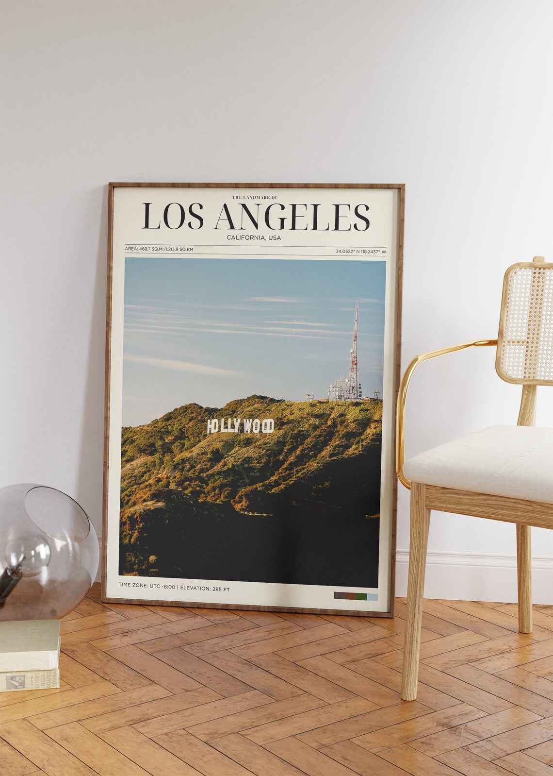 Los Angeles California Hollywood Sign Hill Golden Hour Travel Poster - Image 2