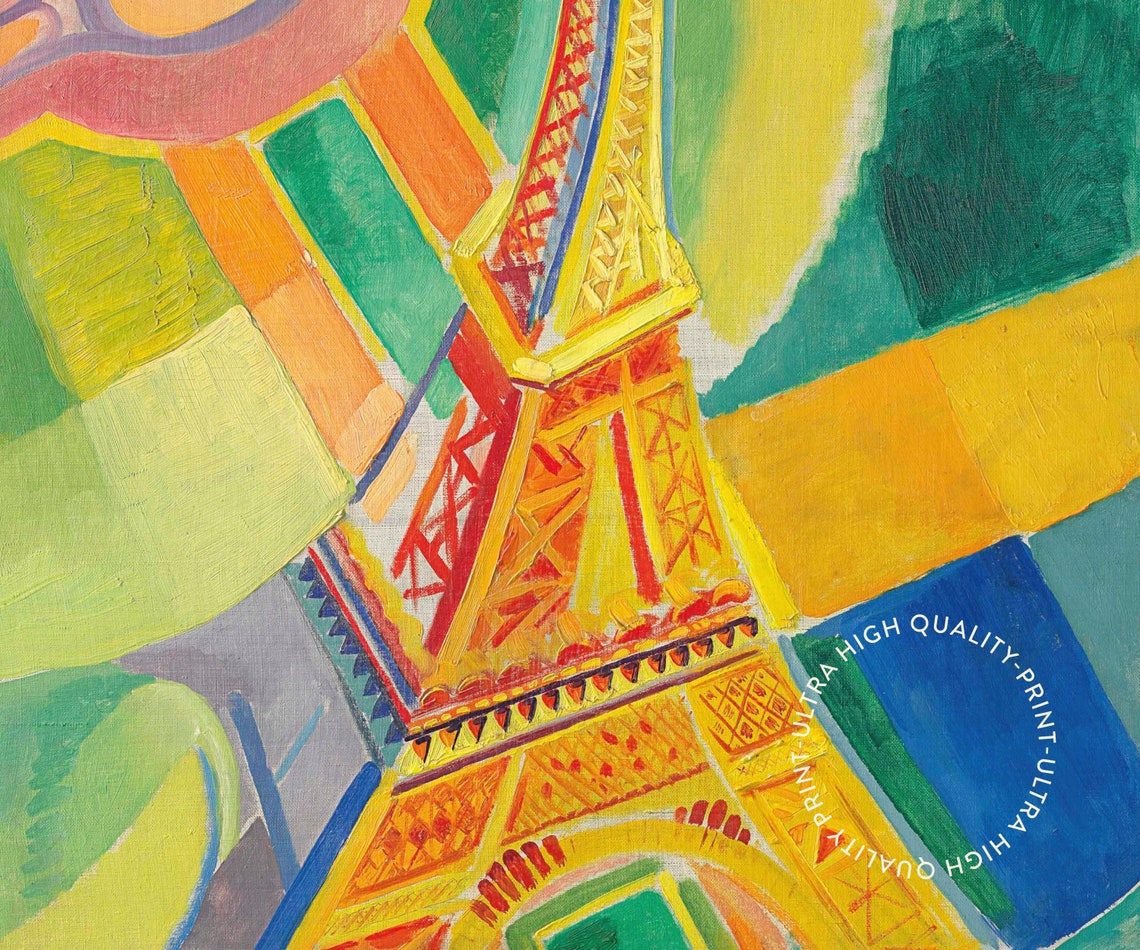 Robert Delaunay Eiffel Tower Colorful Cubist Paris Landmark Art Poster - Image 2