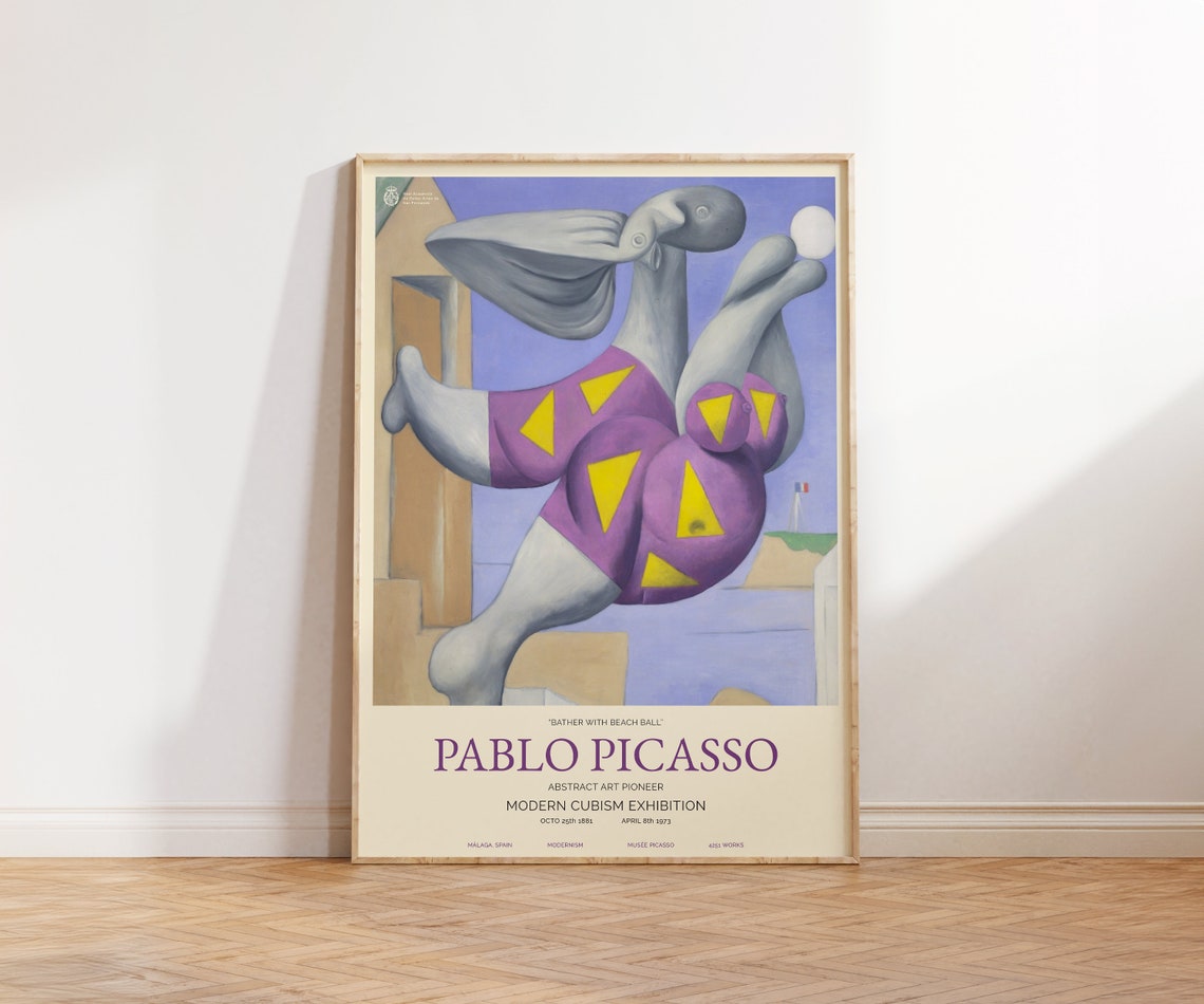 Pablo Picasso Bather with Beach Ball Cubist Exhibition Art Print - Image 3