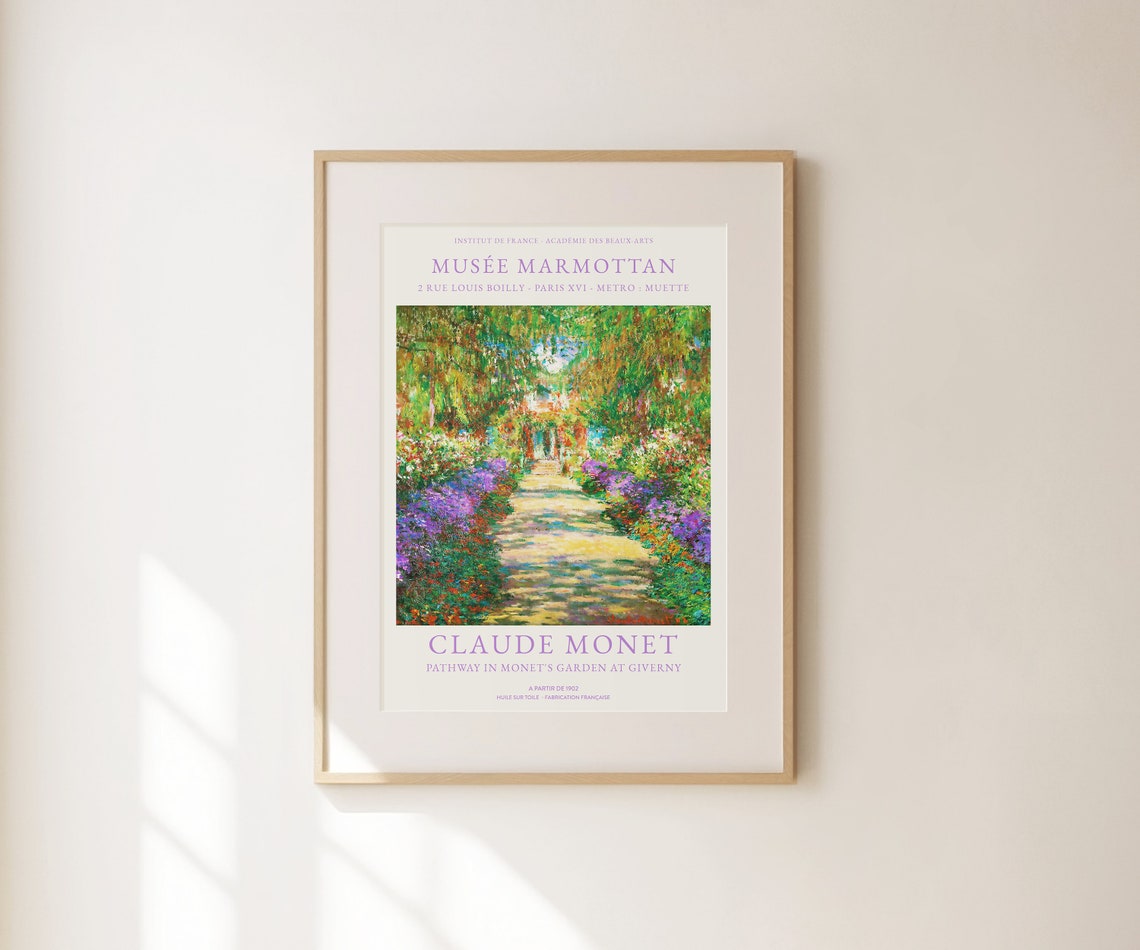 Claude Monet Garden Pathway Giverny Flower Museum Exhibition Poster - Image 2
