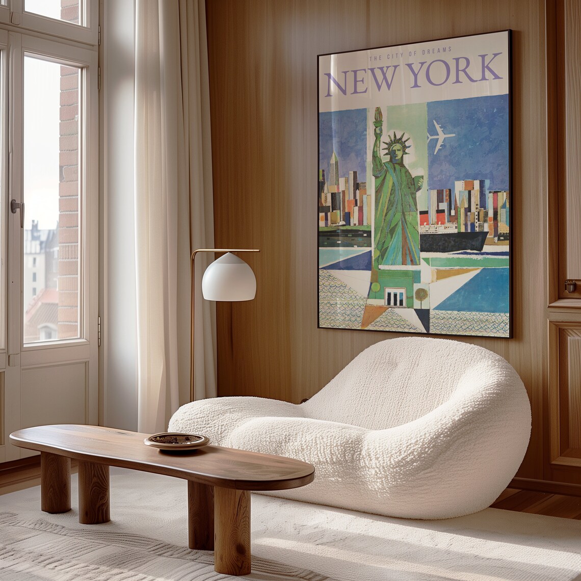 Travel Poster New York Poster State Of Liberty Vintage Print New York Wall Art For Living Room Large Modern Office Wall Art - Image 4