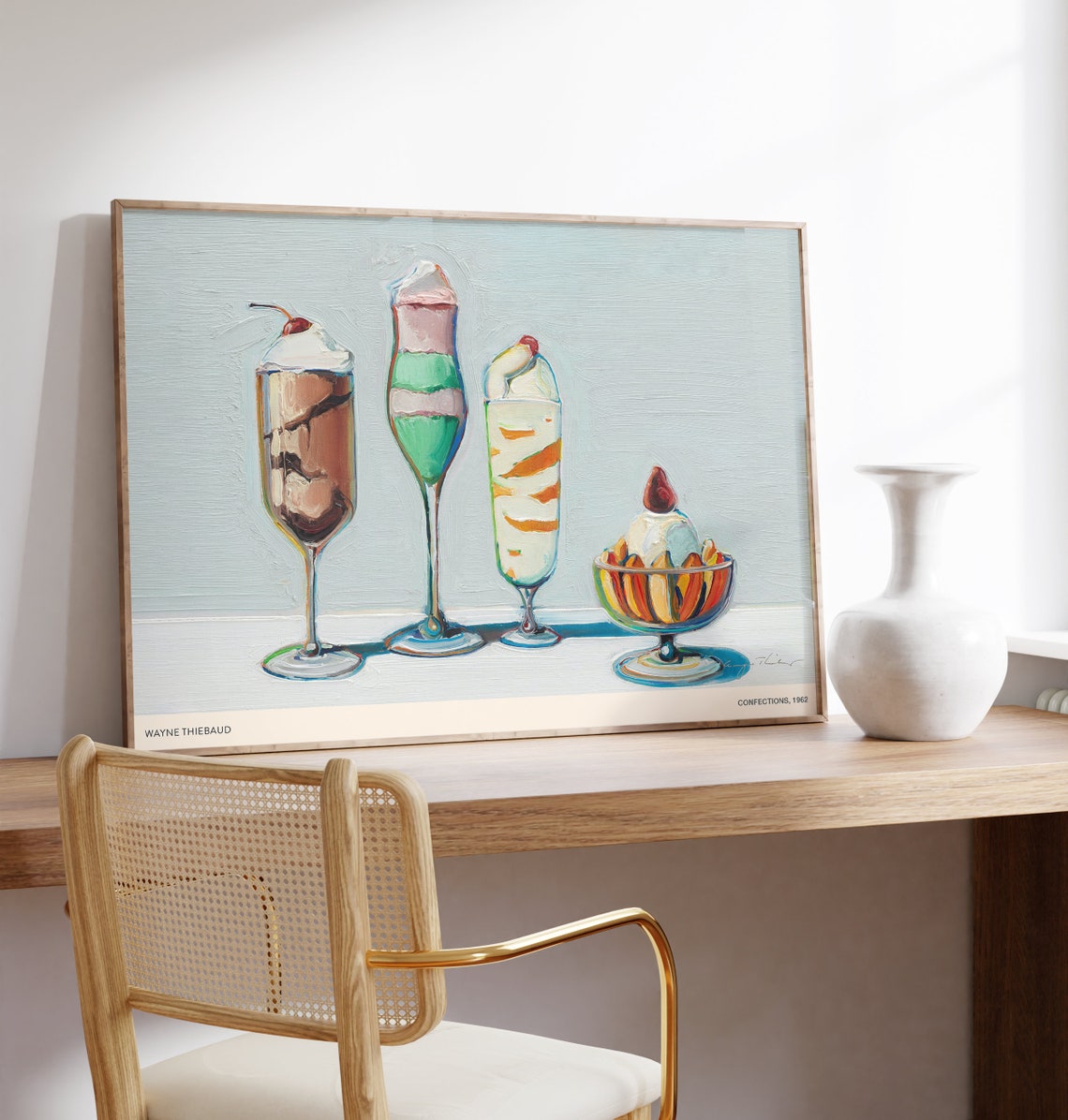 Wayne Thiebaud Confections 1962 Ice Cream Sundaes Dessert Art Poster - Image 2