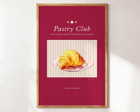 Pastry Food Print Retro Kitchen Prints Modern Wall Art In The Kitchen Vintage Sweet Food Art Pink Kitchen Wall Decor Diningroom Wall Art