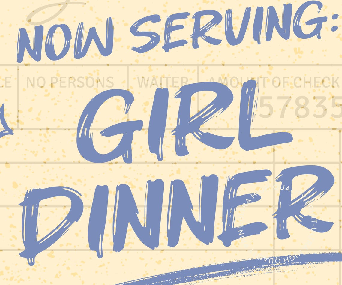 Girl Dinner Guest Check Retro Diner Funny Kitchen Food Poster - Image 5