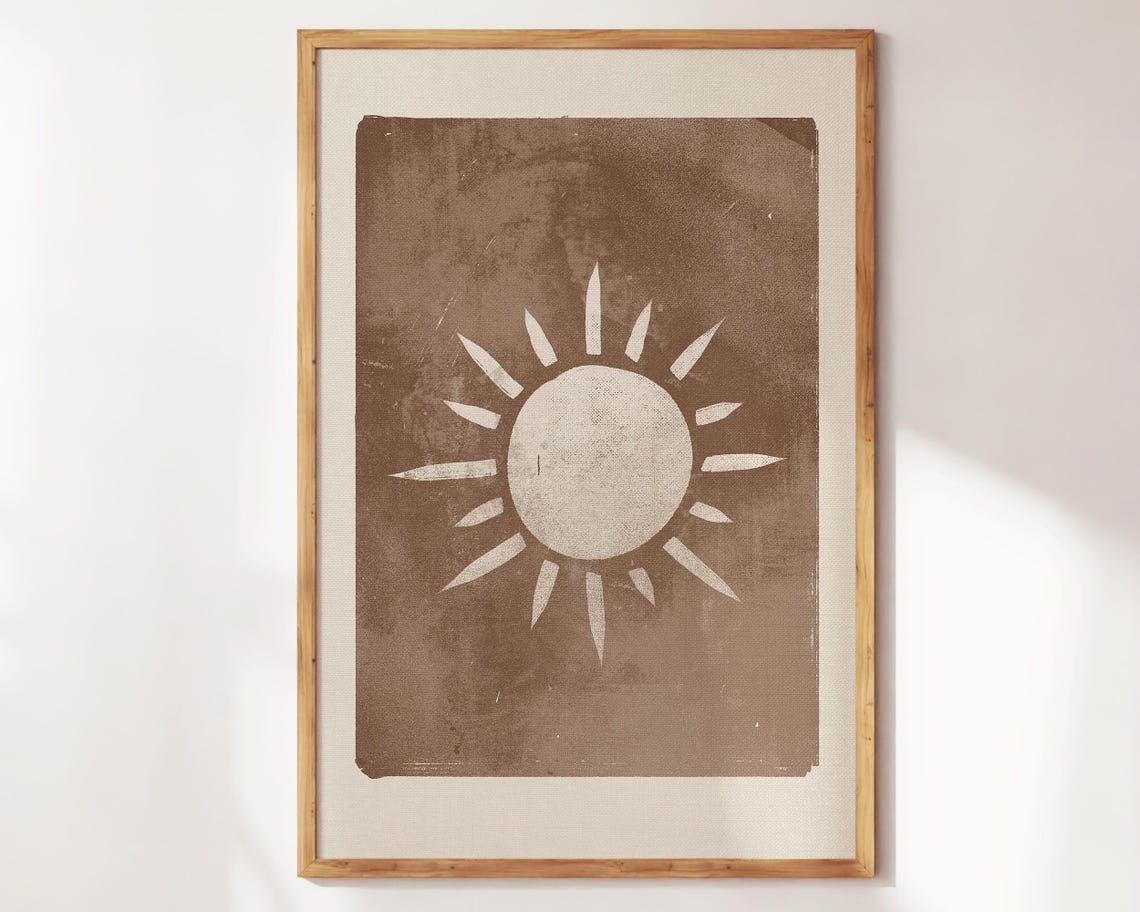 Le Soleil Vintage Sun Brown Celestial Tarot Aesthetic Art Wall Poster - Image 3