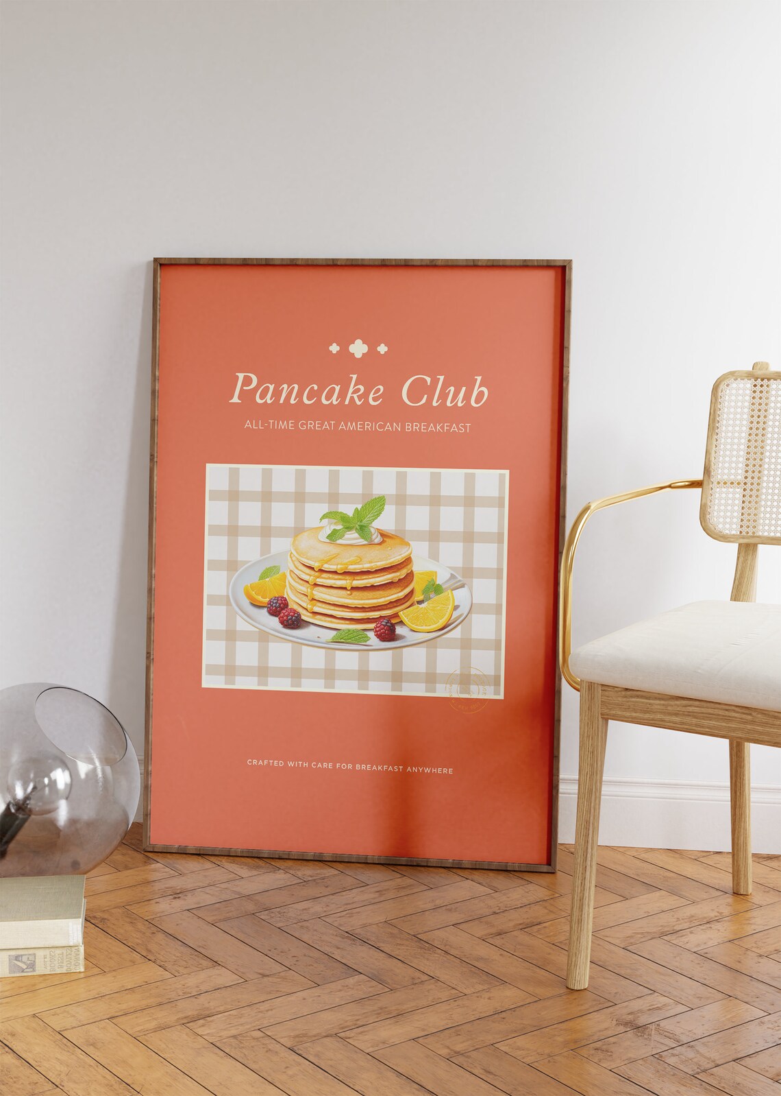 Pancake Club Retro American Breakfast Vintage Kitchen Food Poster - Image 2