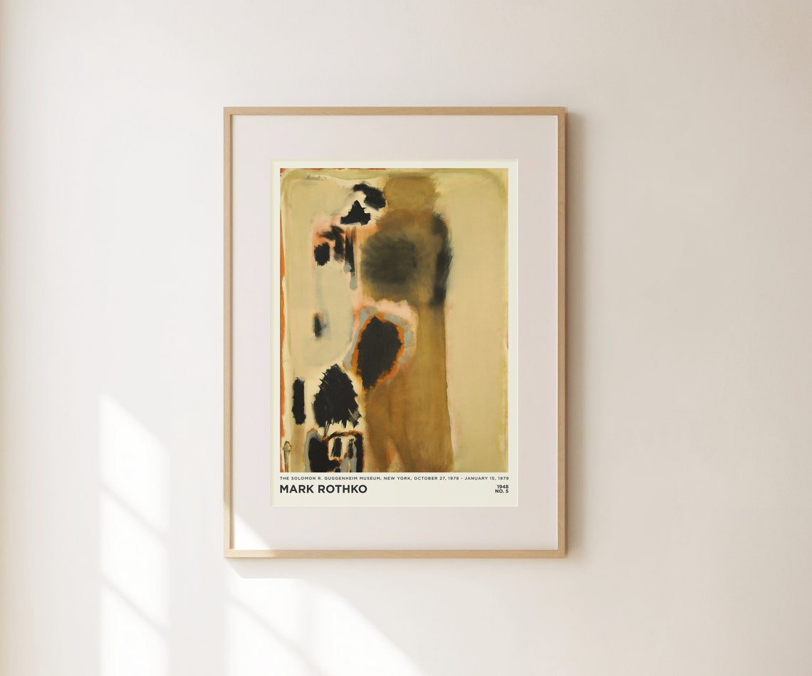 Mark Rothko No 5 1948 Brown Black Earthy Abstract Exhibition Art Print - Image 2