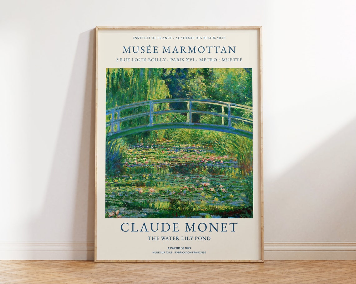 Claude Monet Water Lily Pond Bridge Exhibition Poster Wall Art Print - Image 3