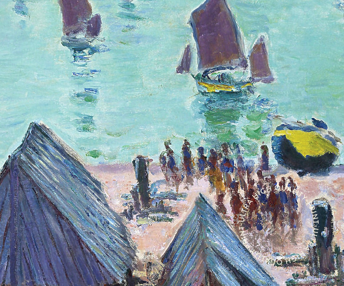 Claude Monet Print The Departure Of The Boats Print Vintage Wall Decor Monet Wall Art Sea Wall Print Blue Large Wall Art Living Room - Image 5