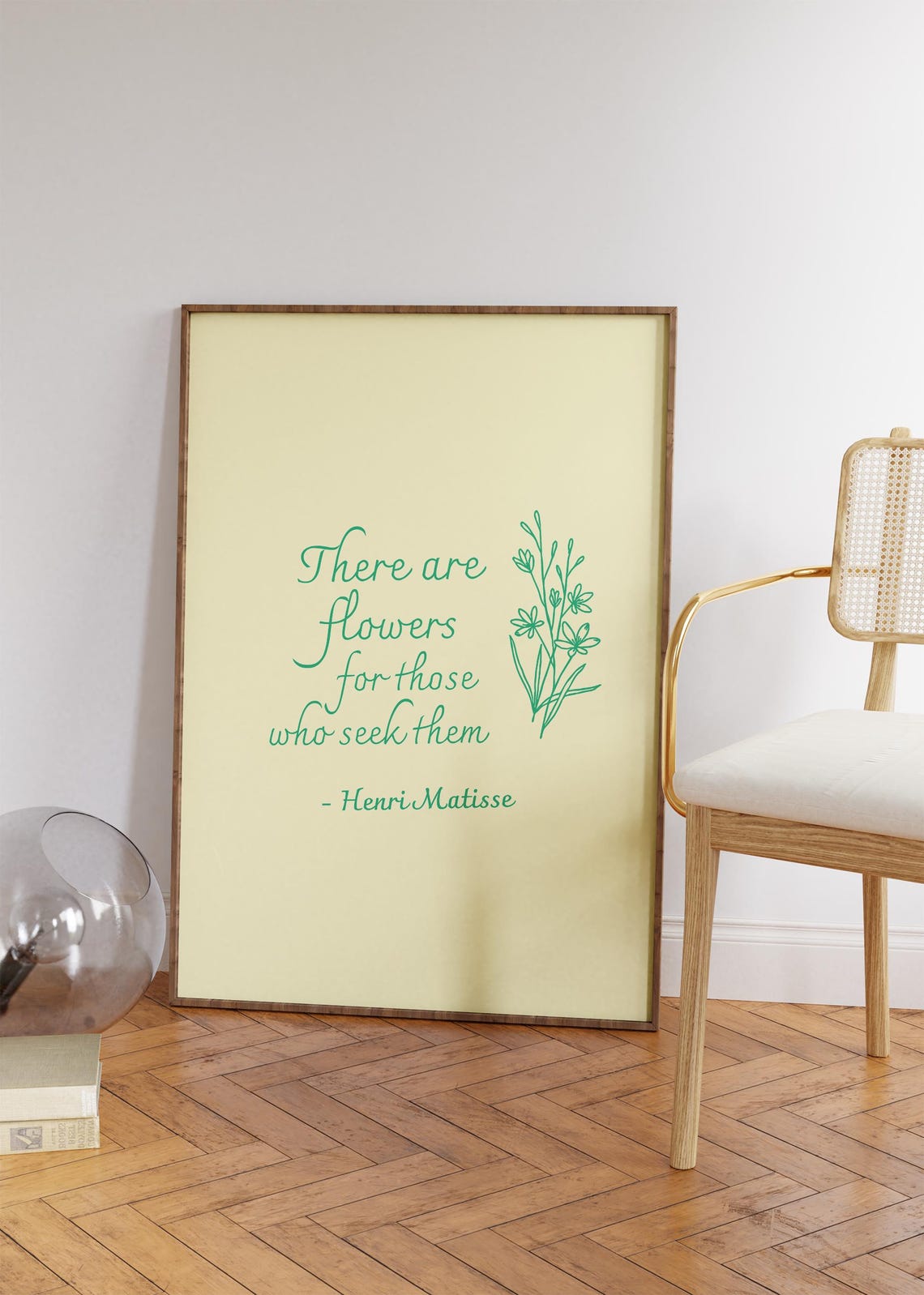 Henri Matisse There Are Flowers Green Floral Script Quote Decor Poster - Image 4