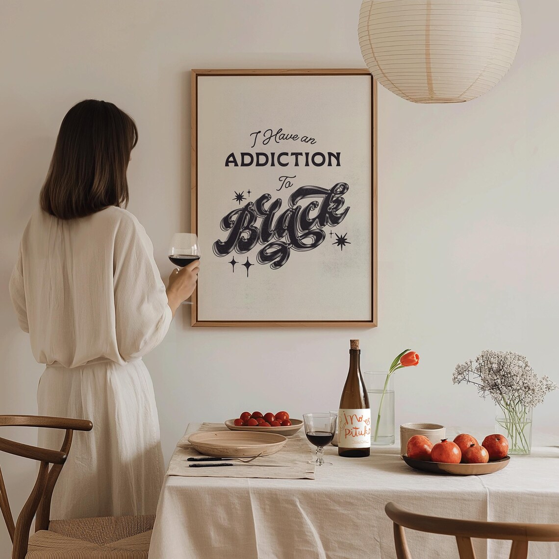 I Have An Addiction To Black Quote Retro Balloon Letter Art Poster - Image 3