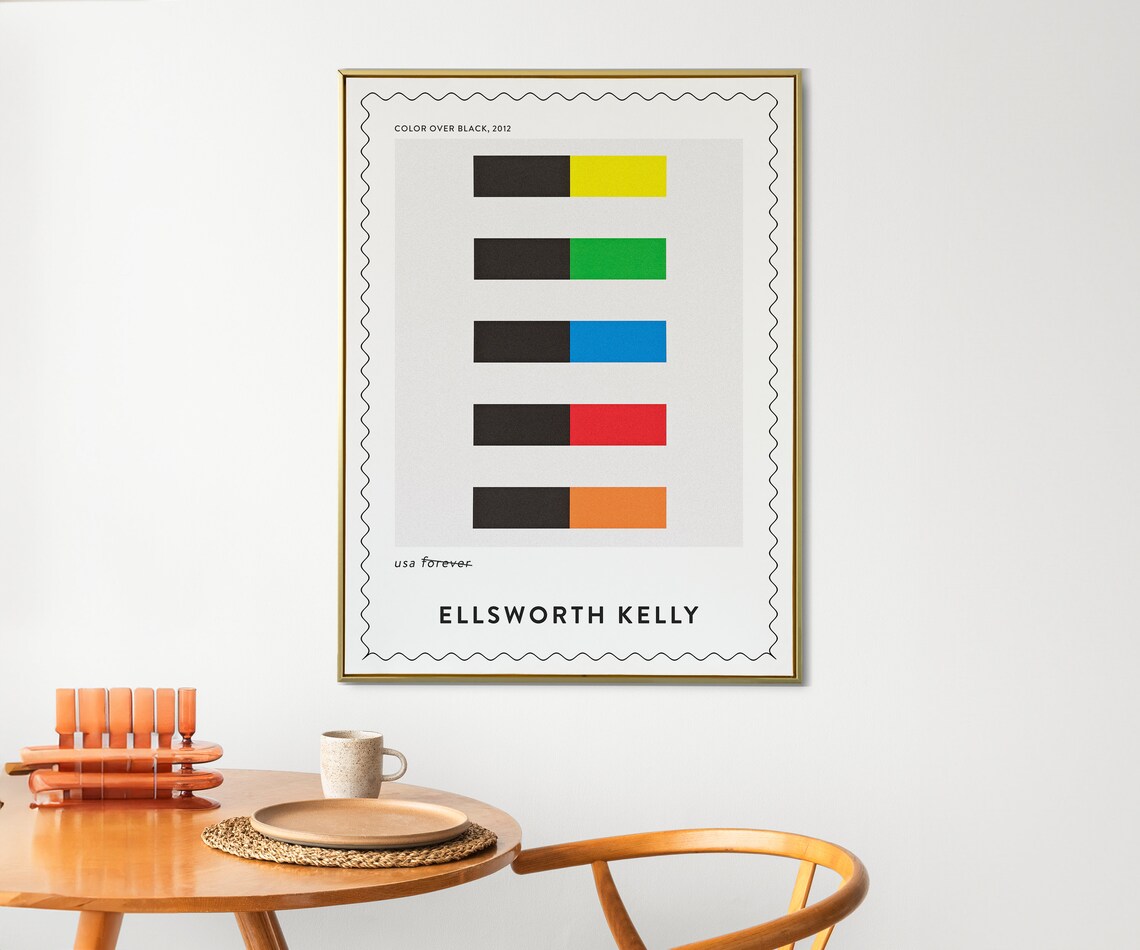 Ellsworth Kelly Color Over Black 2012 Minimalist Stripes Art Poster - Image 2