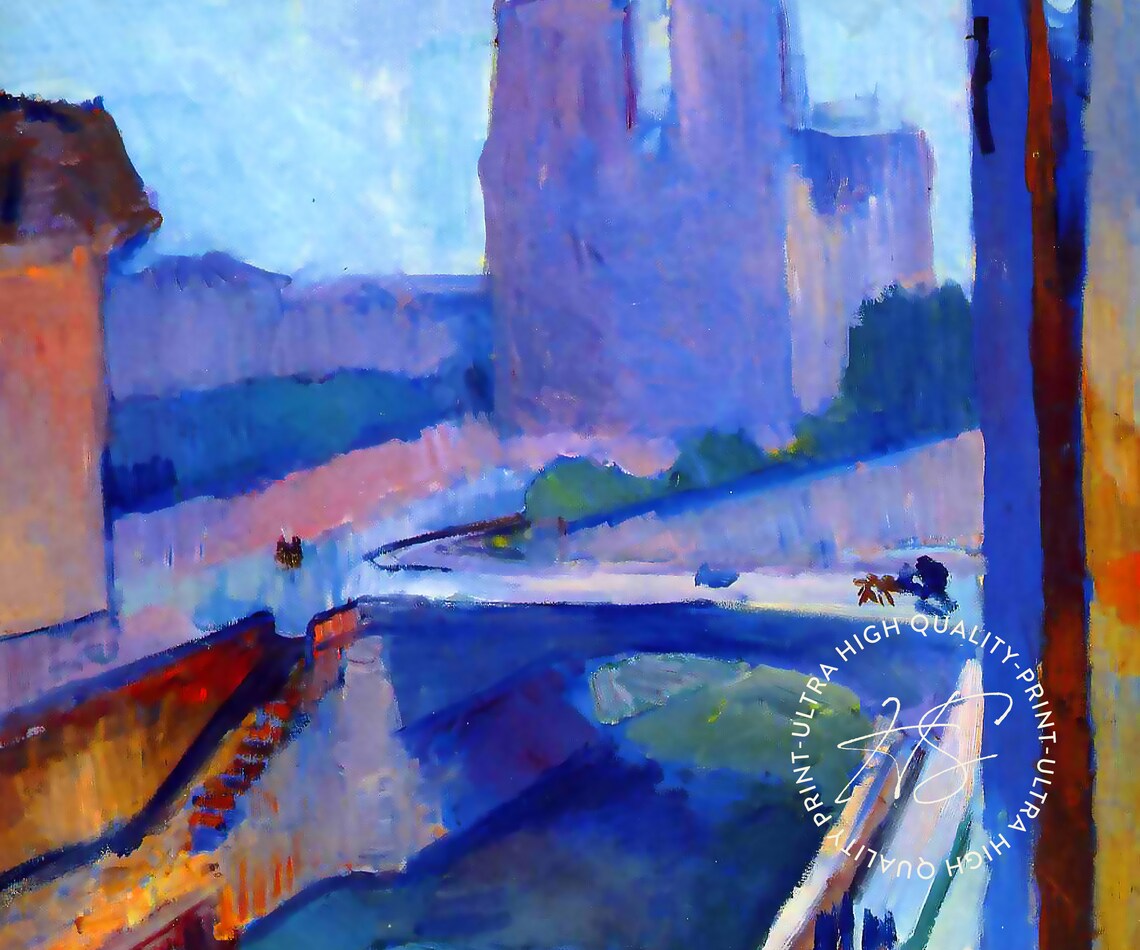Henri Matisse Notre Dame Late Afternoon 1916 Blue Paris River Art Print - Image 4