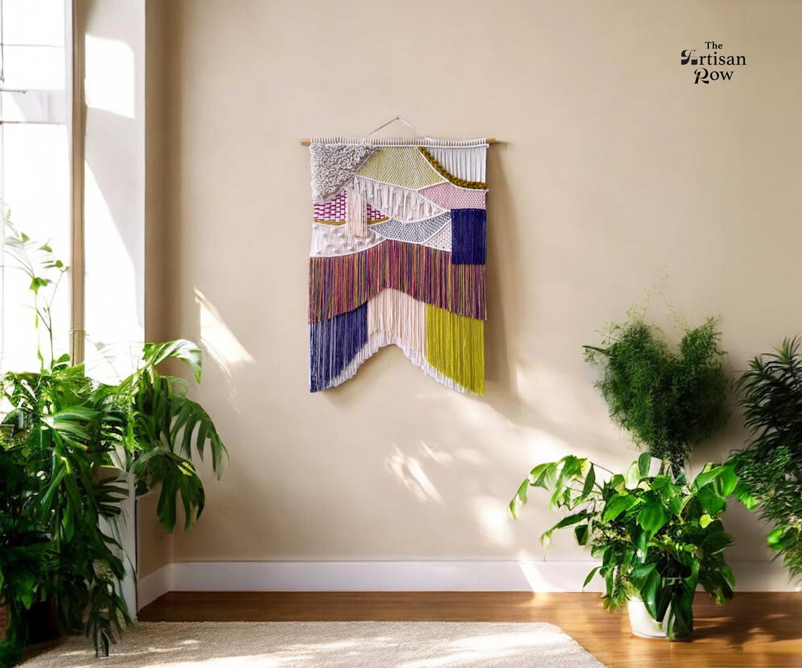 Macrame Wall Hanging Macraweaves Bohemian Decoration Woven Wall Hanging Macrame Mural Housewarming Gift Headboard Decor Handmade Gift - Image 3