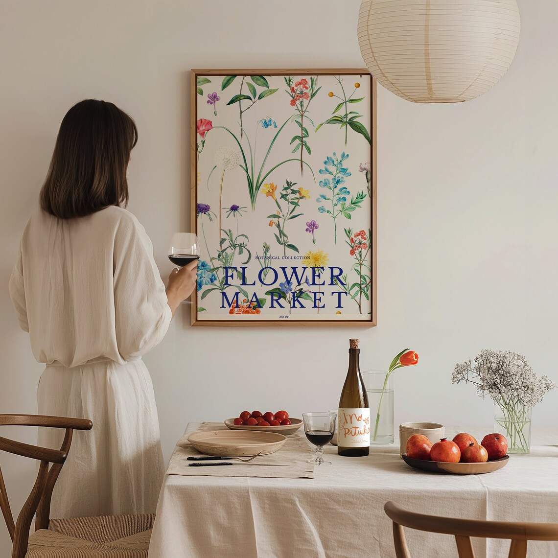 Flower Market No 22 Wildflower Botanical Watercolor Floral Poster - Image 3