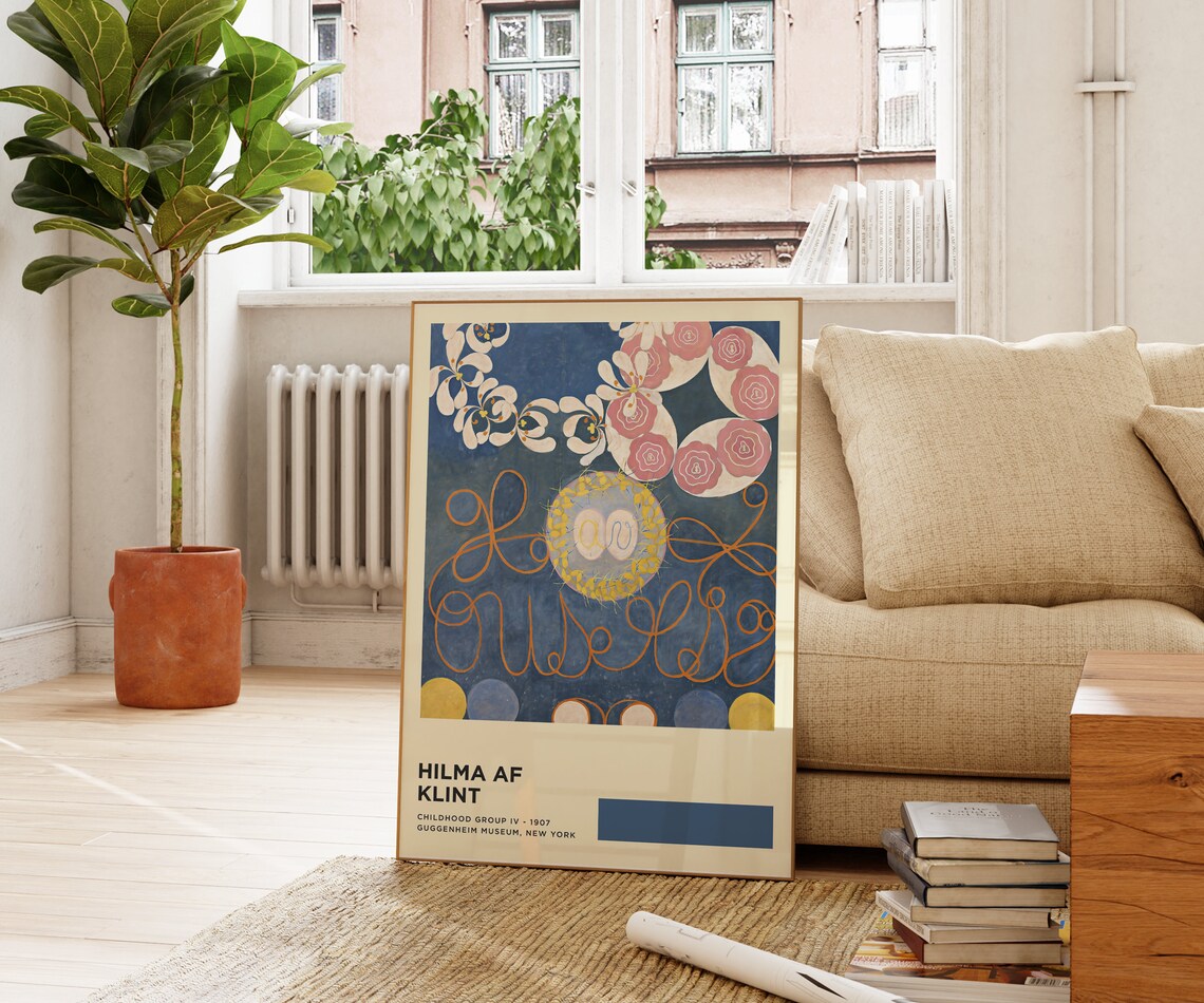 Hilma af Klint Childhood Group IV 1907 Abstract Floral Blue Art Print - Image 4