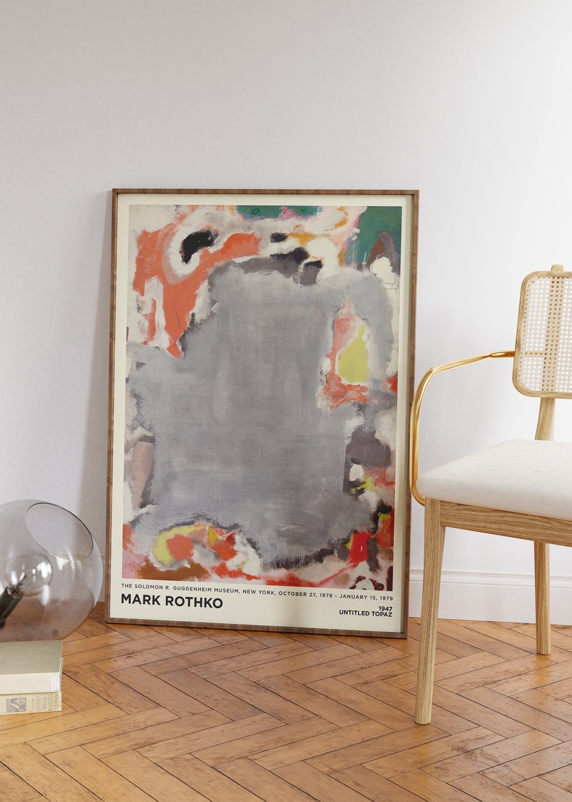 Mark Rothko Untitled Topaz 1947 Grey Orange Abstract Color Art Poster - Image 2