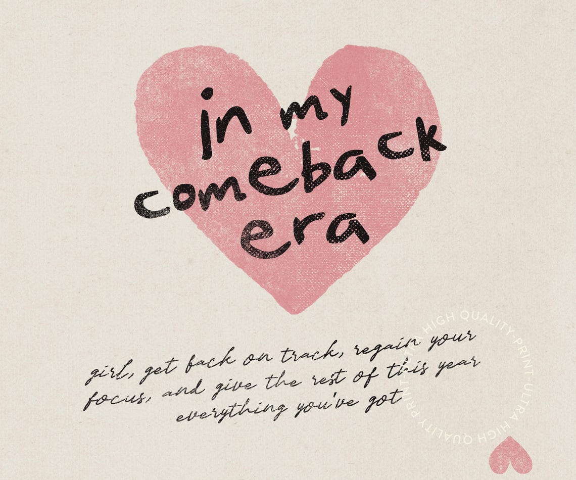 In My Comeback Era Pink Heart Ace Soft Feminist Motivation Poster - Image 5