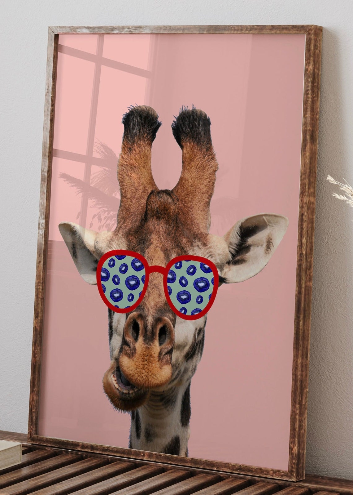 Mr Funky Giraffe Wearing Glasses Art Print
