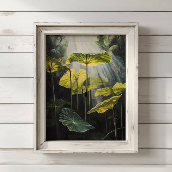 Enchanted Alocasia Tropical Elegance Art Jungleinspired Wall Decor Botanical Nature Print Instant