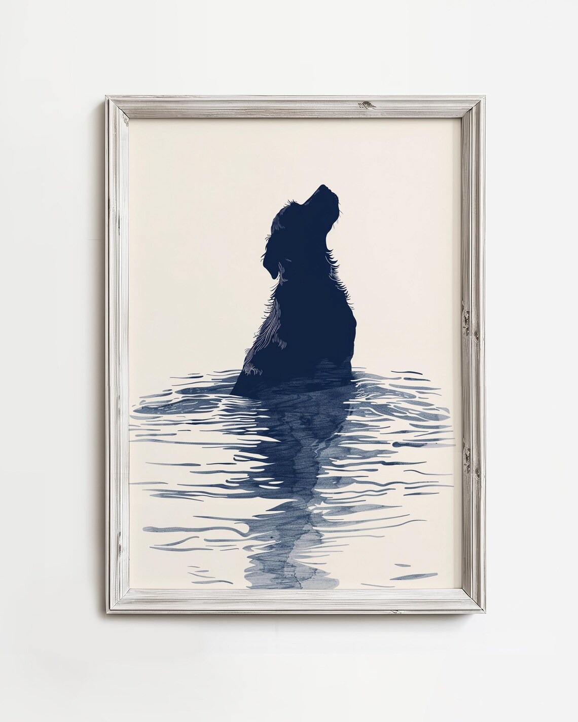 Soaking Up The Lake Dog Sketch Art Print