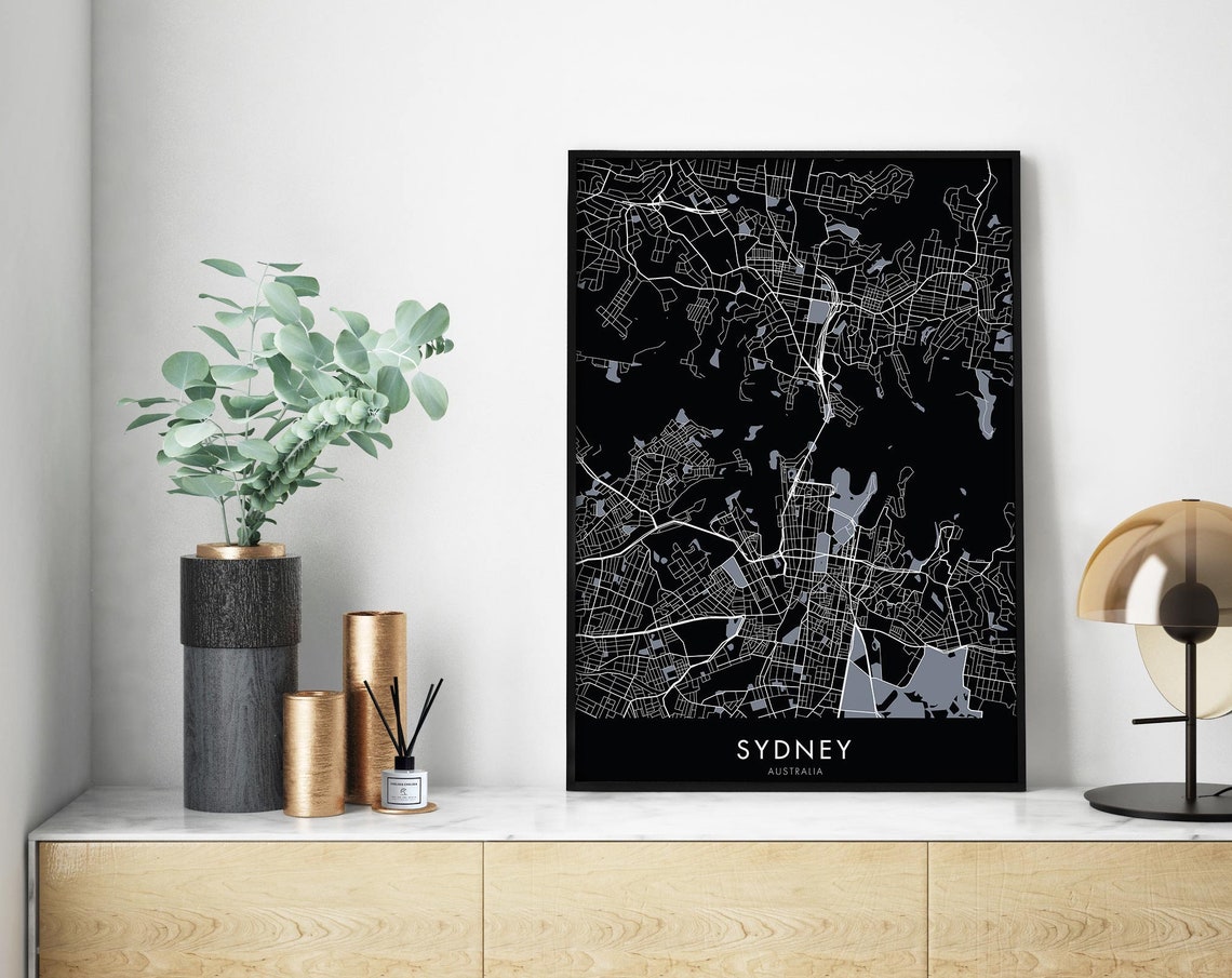 Sydney Australia City Map Travel Poster