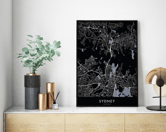 Sydney Australia City Map Travel Poster