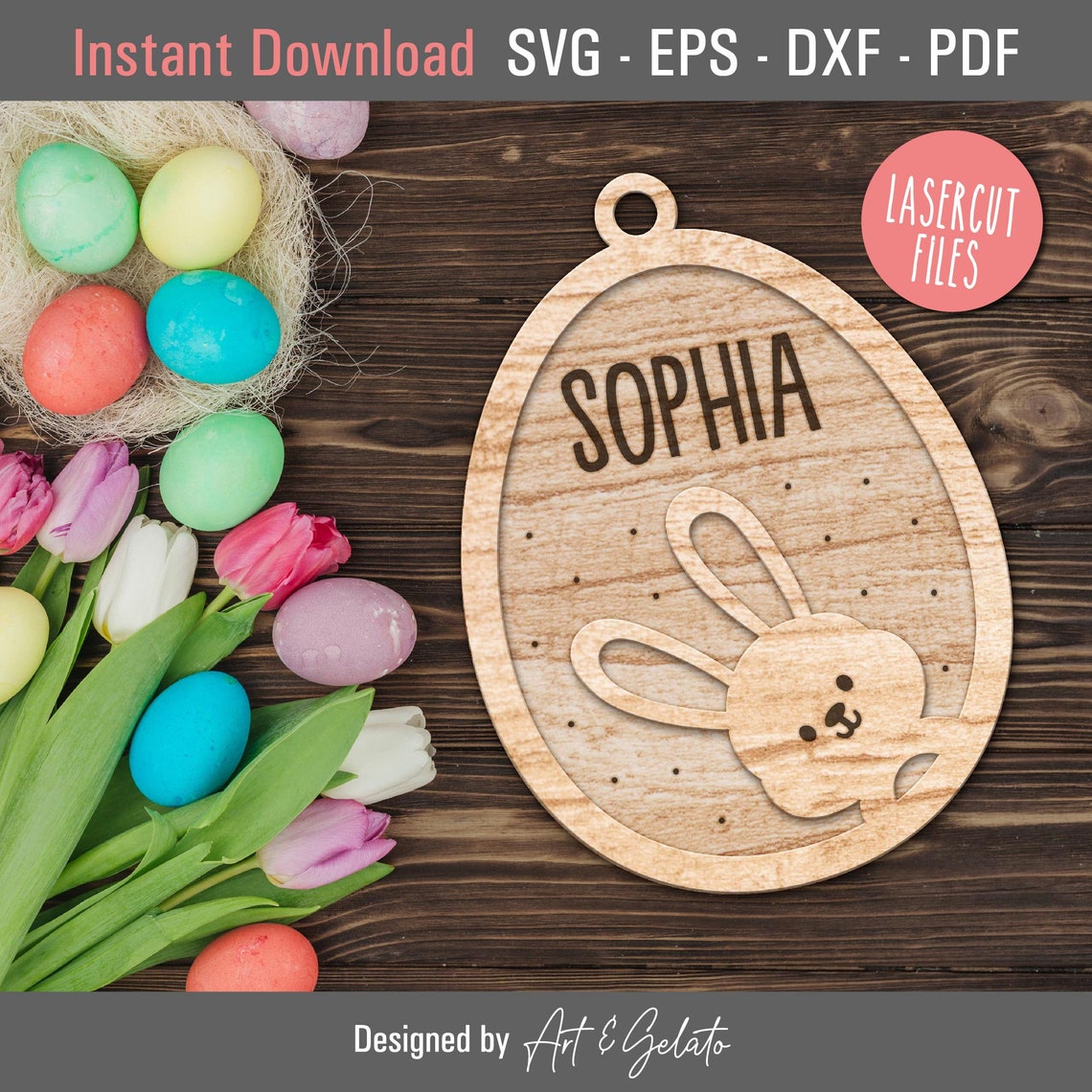 Easter Bunny Tag, Easter Basket Tag