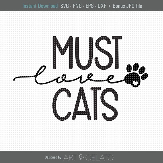Must Love Cats Bold Black Paw Design Heart Pet Lover Quote Poster