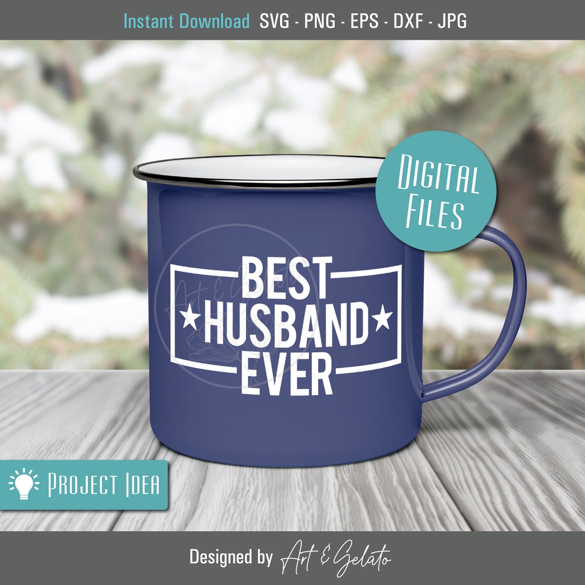 Best Husband Ever Retro Typography Instant Download Cut File Poster - Image 2