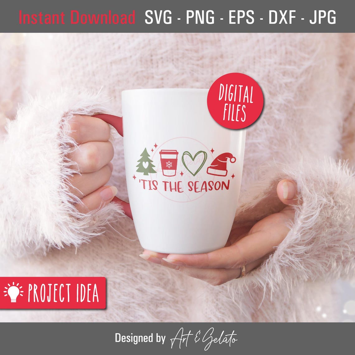 Tis The Season Svg Christmas Season Svg Merry Christmas Svg Santa Hat Svg Christmas Tree Winter Decor Winter Shirt Christmas Print - Image 3