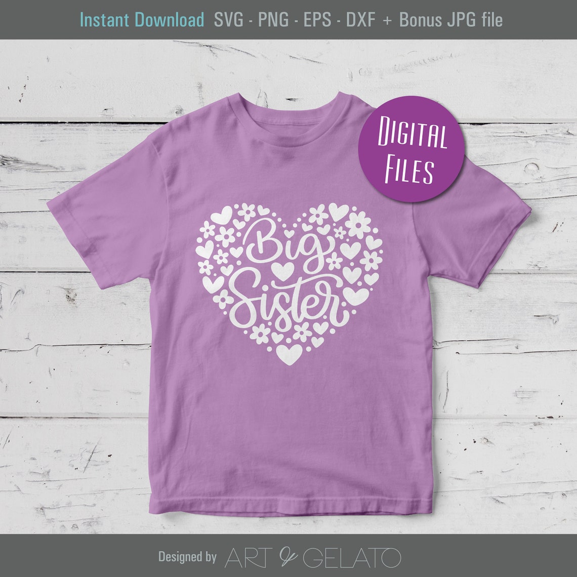 Big Sister Little Sister Svg Matching Sisters Shirts Svg Big Sis Svg Lil Sis Svg Floral Hears Svg Big And Little Sisters Svg Baby Girl - Image 3