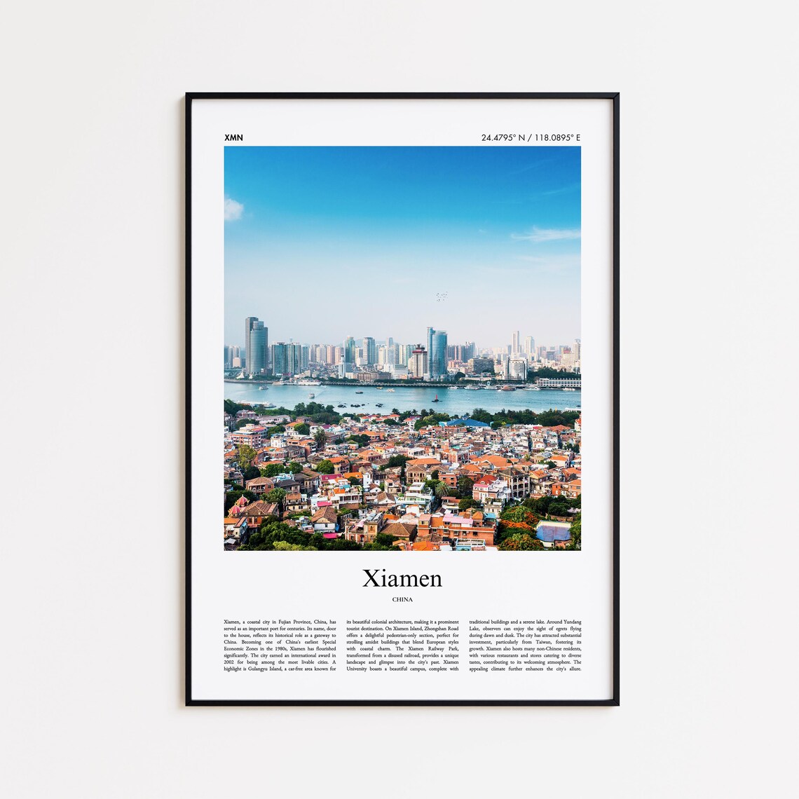 Xiamen China Harbor Skyline Waterfront City Photo Travel Poster