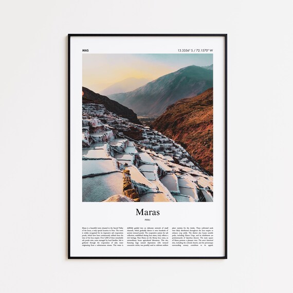 Maras Color Print Real Photo Poster Travel Gift Peru Minimal City Wall Art