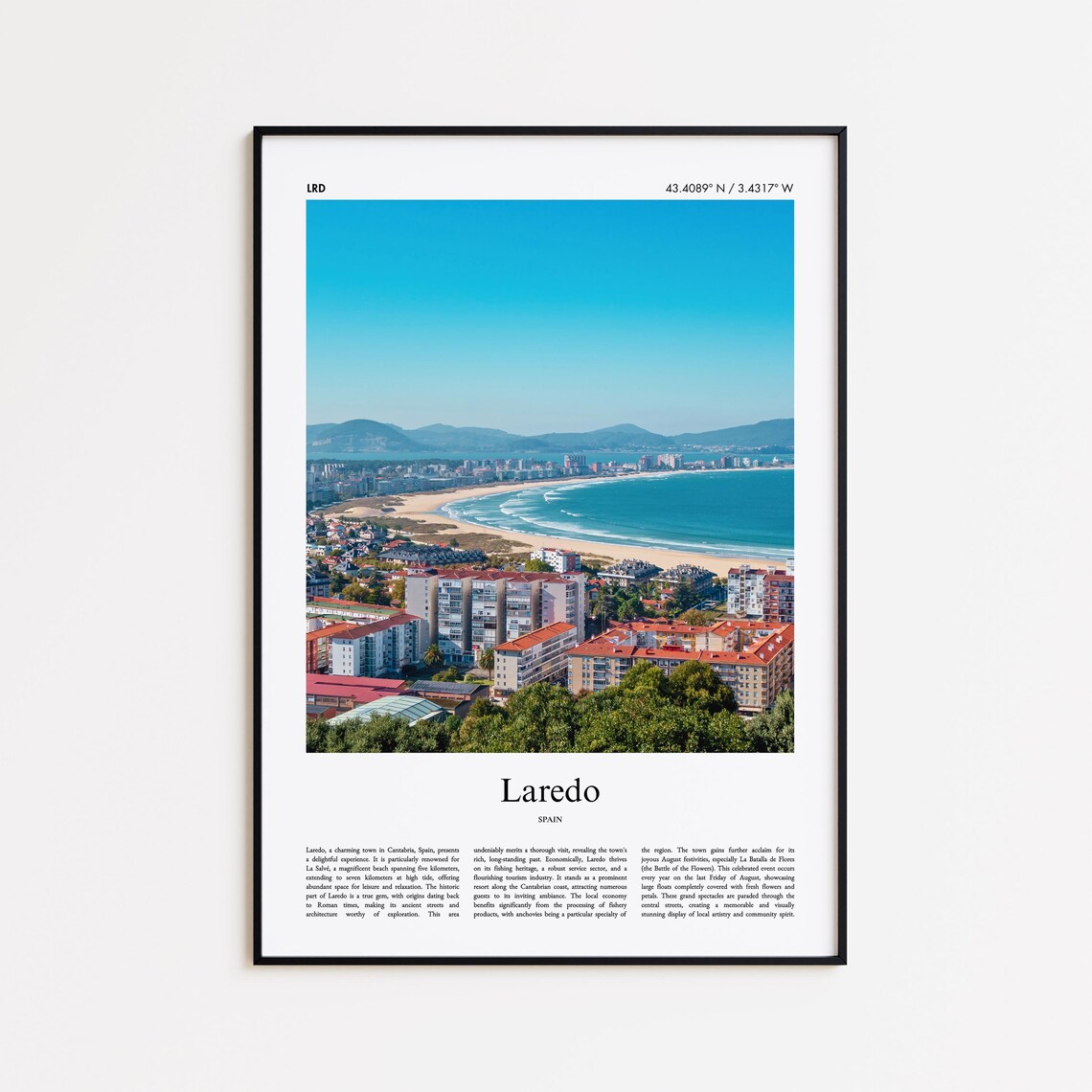 Laredo Spain Cantabria Beach Coast Aerial Photo Travel Poster