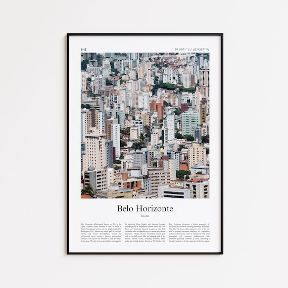 Belo Horizonte Color Print Real Photo Poster Travel Gift Brazil Minimal City