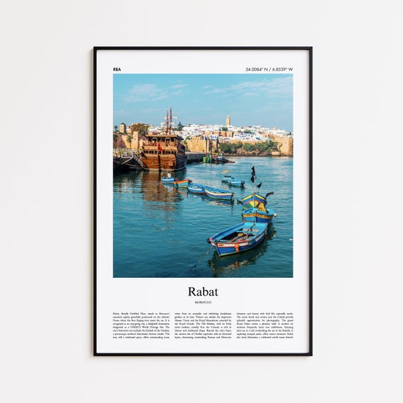 Rabat Color Print Real Photo Poster Travel Gift Morocco Minimal City Wall Art